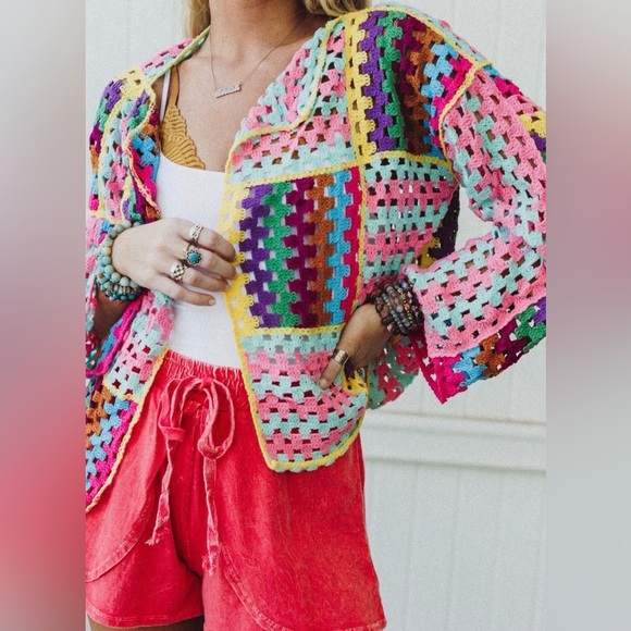 POL Sweaters - POL Julia Crochet Cardigan one size